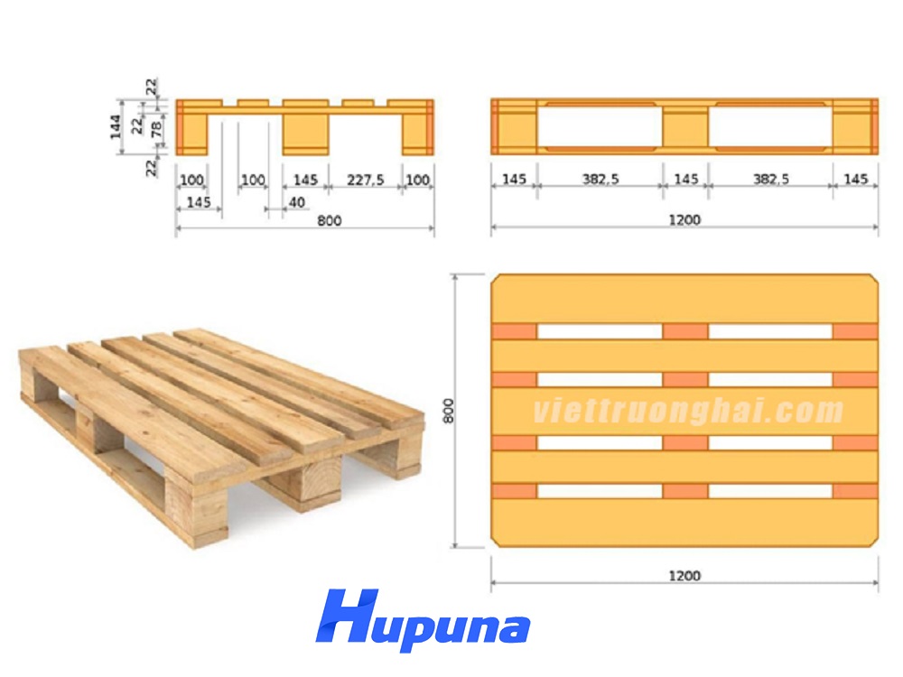 Kích thước phổ biến của pallet gỗ