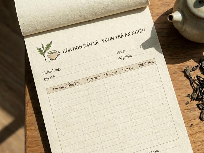 Thiết kế in ấn hóa đơn lấy nhanh, mẫu mã đẹp tại Hà Nội, TPHCM 19 Hóa đơn bán lẻ Vườn Trà An Nhiên