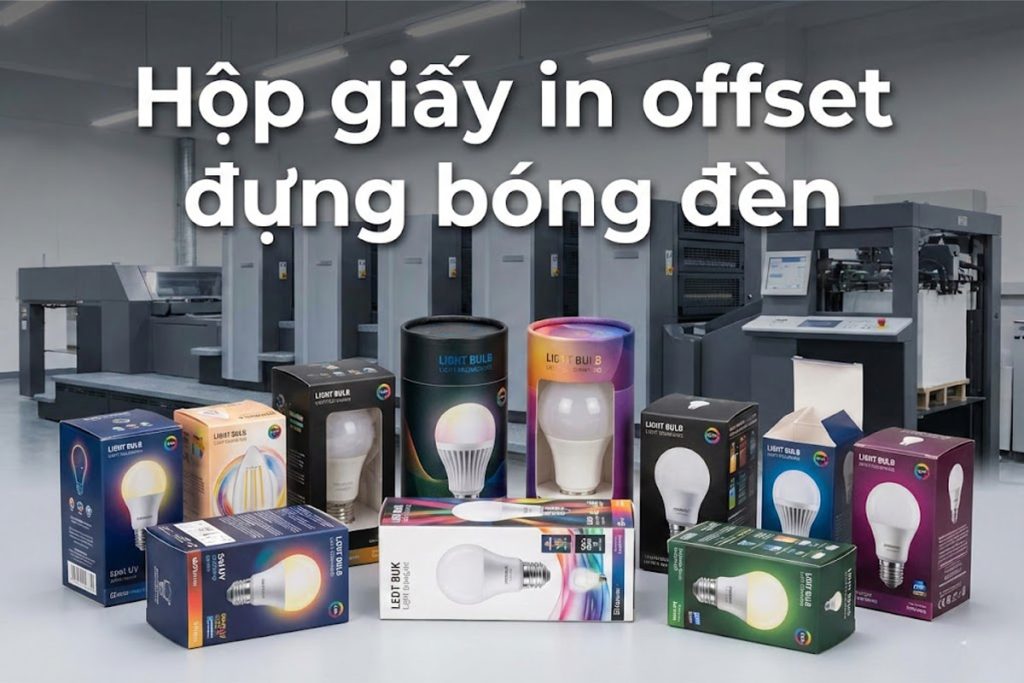Hộp giấy in offset đựng bóng đèn