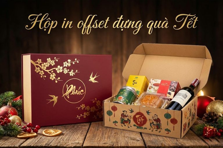 Hộp in Offset đựng quà Tết