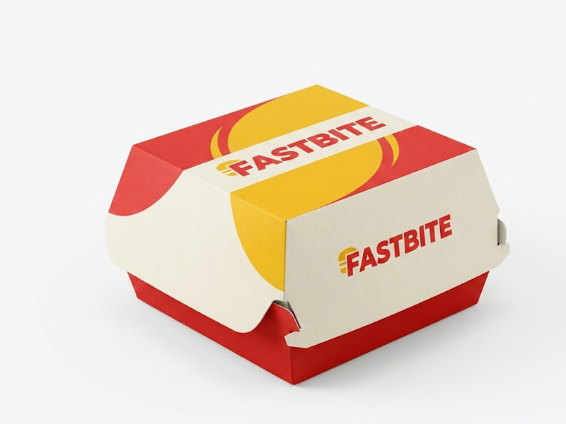 Nâng tầm thương hiệu với hộp giấy in offset đựng thức ăn nhanh 17 Hộp giấy in offset đựng burger của thương hiệu FASTBITE