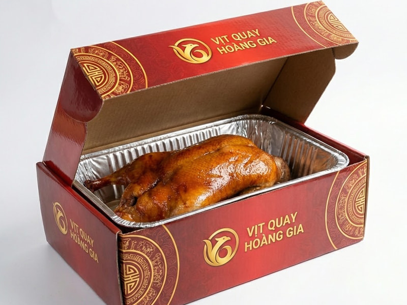 Xưởng nào sản xuất hộp giấy in offset đựng vịt quay uy tín? 17 Hộp giấy in offset đựng vịt quay Hoàng Gia