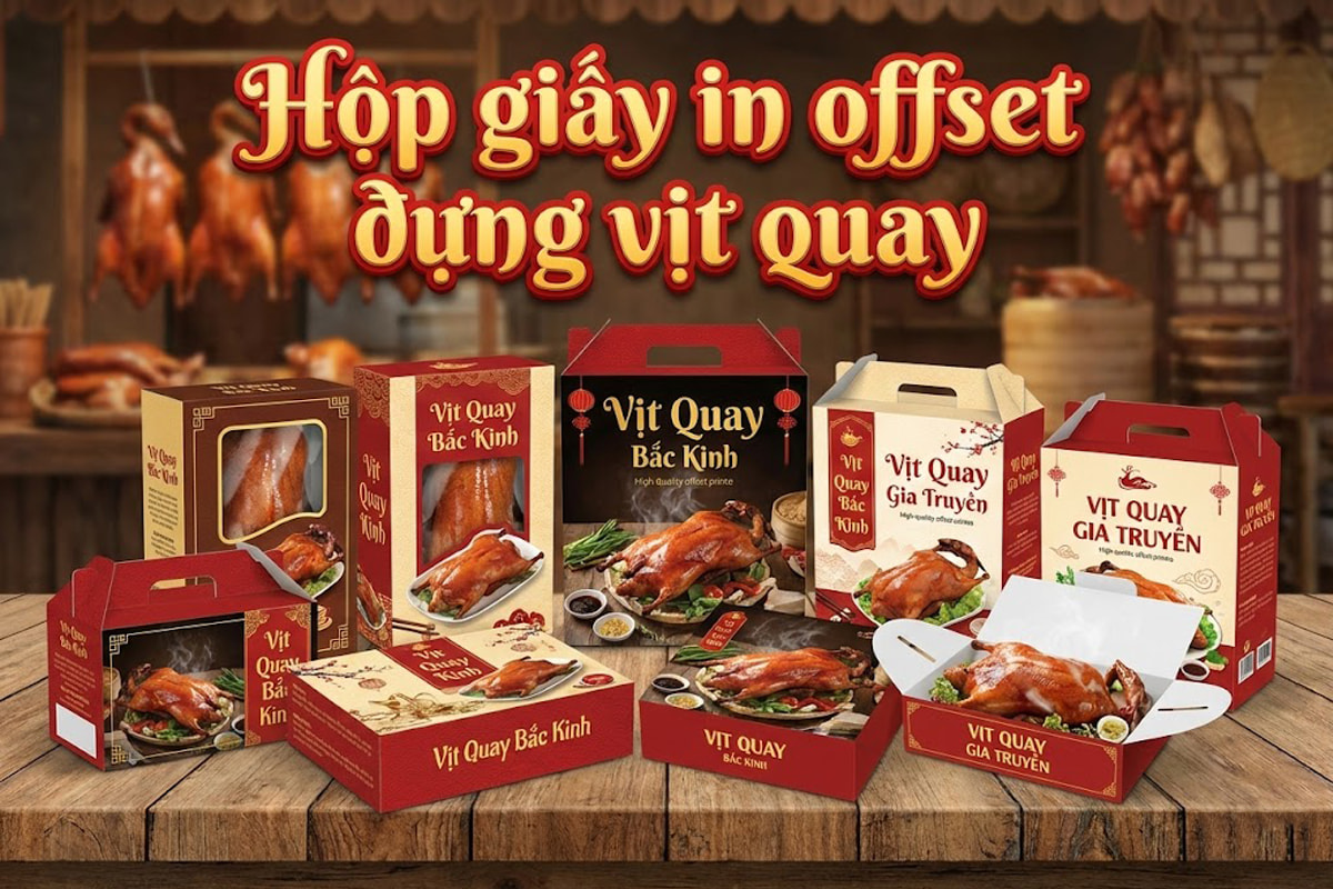 Hộp giấy in offset đựng vịt quay